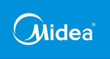 Logo Midea – avec fond bleu